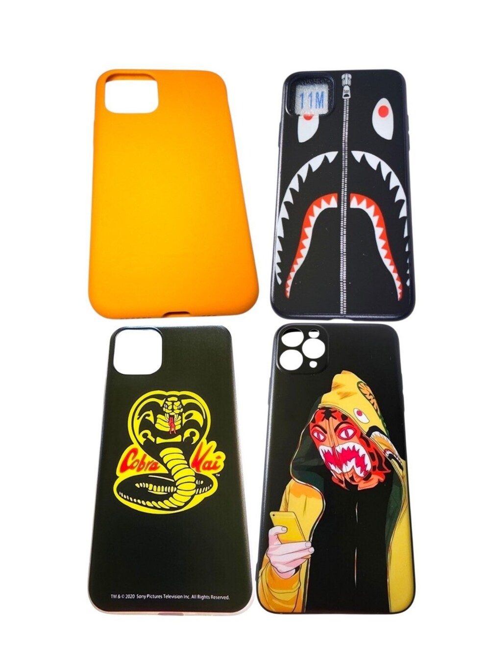 4pc A Bathing Ape, Cobra Kai & Orange Silicone Cases For iPhone 11 Pro Max